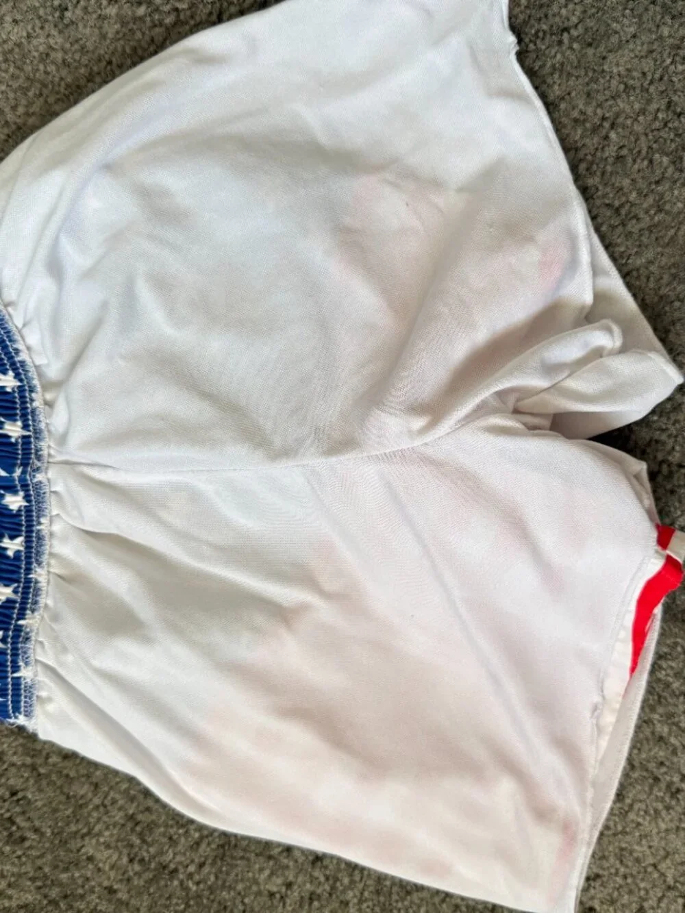 Boys American Flag Swim Trunks Size 7Y Patriotic Stars and Stripes Board Shorts